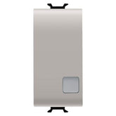 Korus - Illuminated double-pole switch 1 module, matte/satin beige color